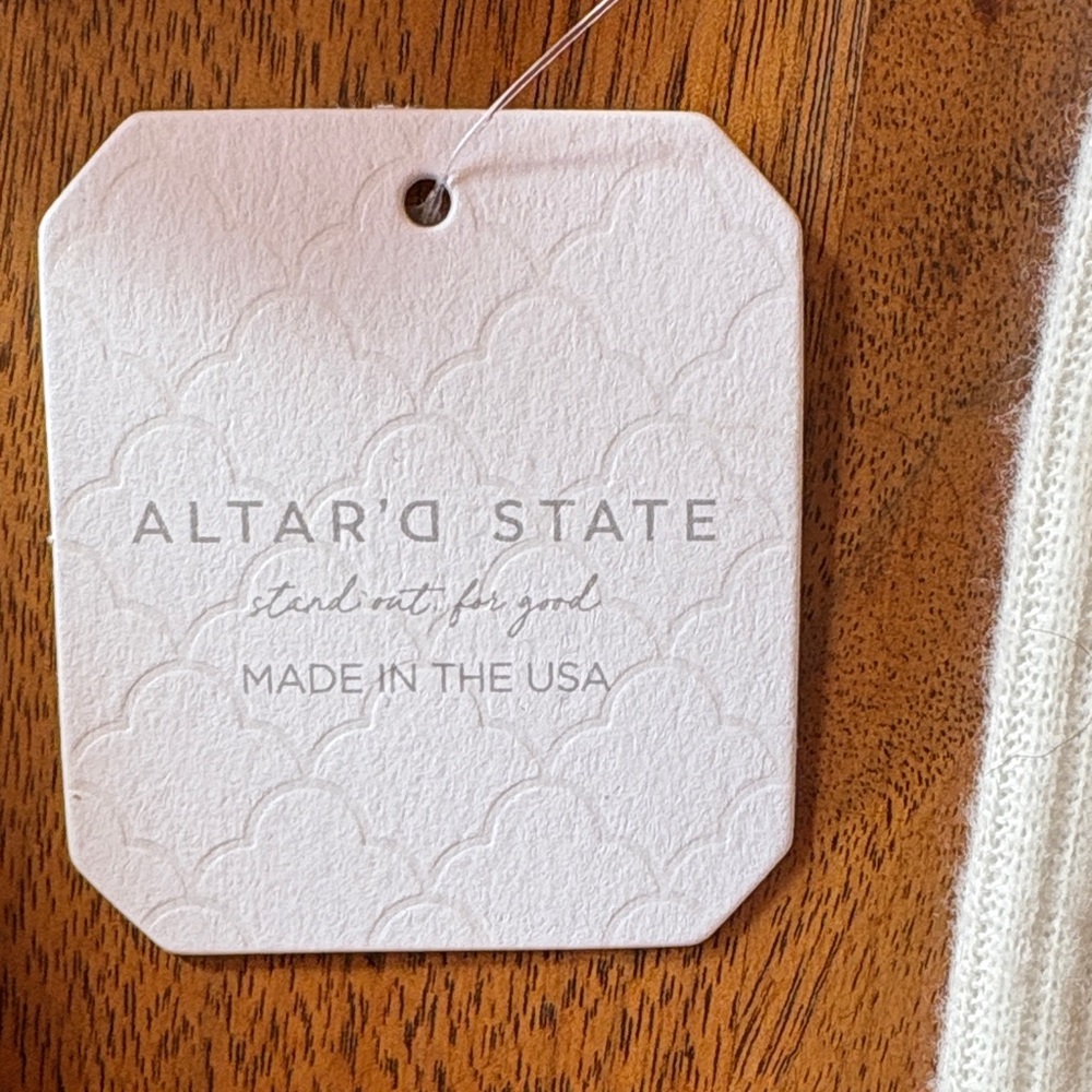 Altar'd State Cream Ribbed Off-Shoulder Set - Picture 3 of 3